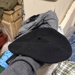 Luxe Black Wool Beret
